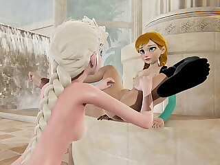 Frozen be useful to either intercourse elated - Elsa x Anna - Yoke dimensional Pornography